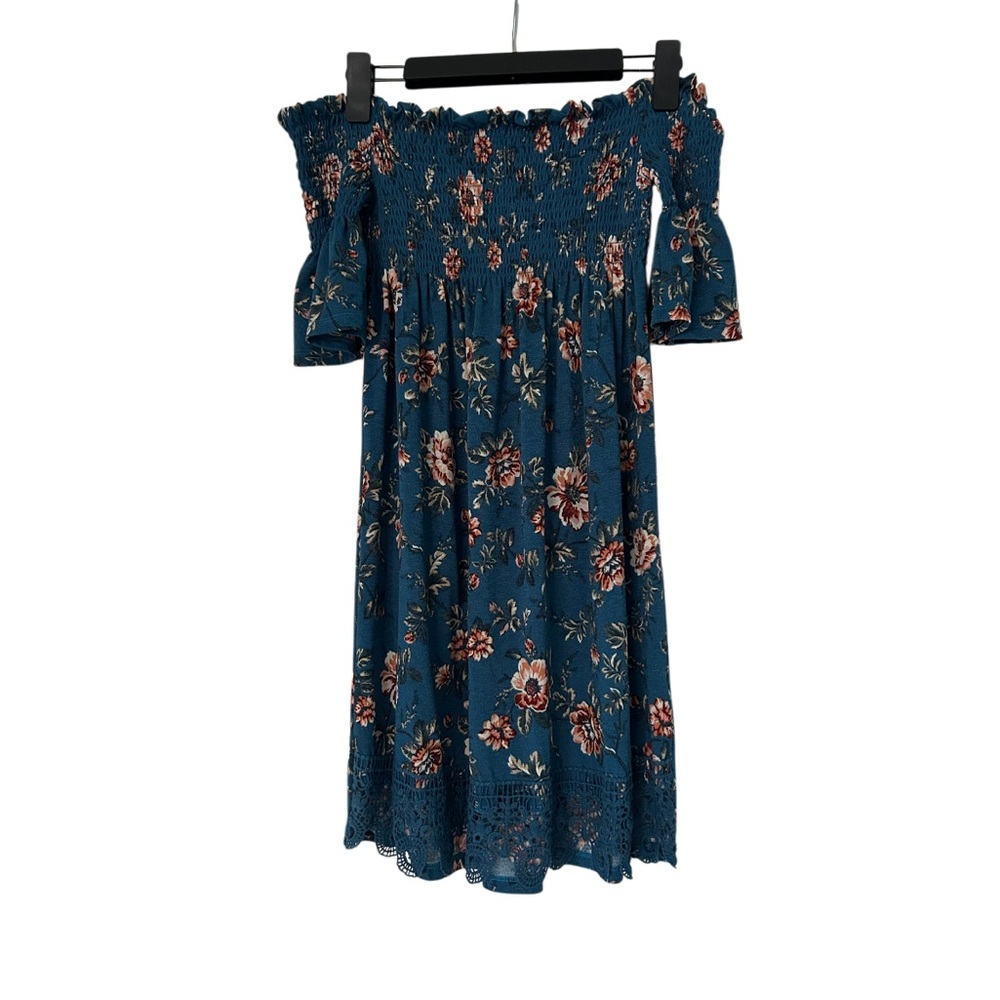 Women’s Floral Smocked Off-the-Shoulder Dress